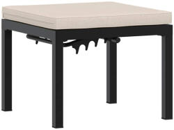 vidaXL Fekete Porszórt Acél Kerti Szék Párnával