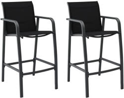 vidaXL 2 db Fekete Textilén Kerti Bárszék