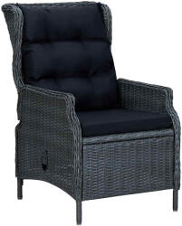 vidaXL Sötétszürke Dönthető Háttámlás Polyrattan Kerti Szék Párnákkal