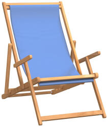 vidaXL Kék Tömör Tíkfa Összecsukható Strandszék