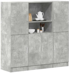 vidaXL 3 Részes Betonszürke Szerelt Fa Konyhaszekrény Garnitúra
