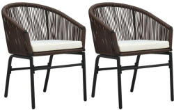 vidaXL 2 db Barna Pe Rattan Kerti Szék