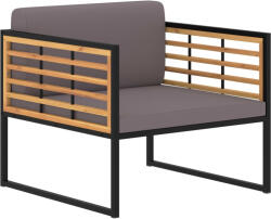 vidaXL 2 db Sötétszürke Kerti Tömör Akácfa Szék Párnákkal