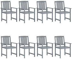 vidaXL 8 db Szürke Tömör Akácfa Kerti Szék