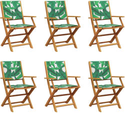 vidaXL 6 db Zöld Szövet És Tömör Fa Összecsukható Kerti Szék