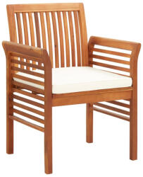 vidaXL Kerti Tömör Akácfa Étkezőszék Párnával