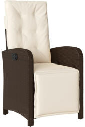 vidaXL Barna Polyrattan Dönthető Kerti Szék Lábtartóval