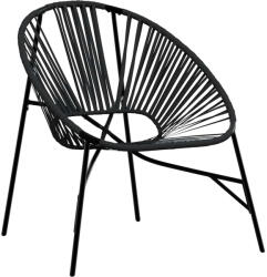 vidaXL Fekete Polyrattan Kerti Tojás Szék