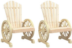 vidaXL 2 db Tömör Fenyőfa Kerti Adirondack Szék