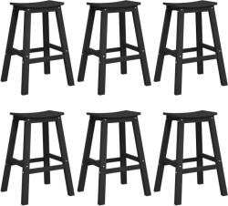 vidaXL Bárszékek 9 db Fekete Hdpe