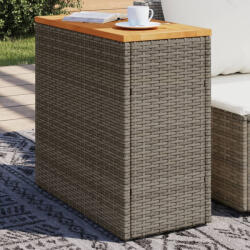 vidaXL Szürke Polyrattan Falapos Kerti Kisasztal 58 x 27, 5 x 55 cm