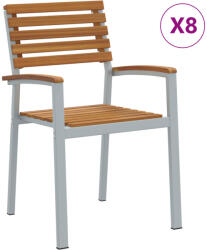 vidaXL Összecsukható Kert Székek 8 db Szilárd Fa Akácia És Fém