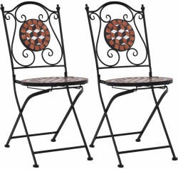 vidaXL 2 db Barna Kerámia Mozaik Bisztrószék