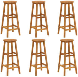 vidaXL 6 db Tömör Akácfa Bárszék
