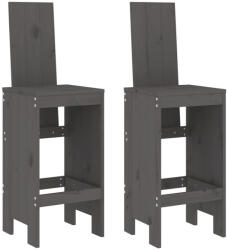 vidaXL 2 db Szürke Tömör Fenyőfa Bárszék 40X42X120 cm