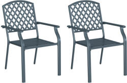 vidaXL Kerti Székek 2 db Rakható Antracit Acél