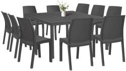 Leziter Monza 10+1 kerti bútor garnitúra szett grafit (LBITUD-GRA_LBIVANGR_10) - geminiduo