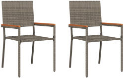 vidaXL Összecsukható Kerti Székek Párnákkal 2 db Szürke Poly Rattan