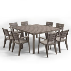 Leziter Rava 8+1 kerti bútor garnitúra szett cappuccino (LBITUD-TA_LBIMILCAP_8) - geminiduo