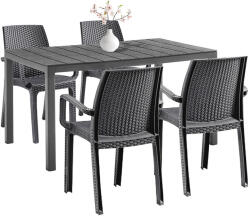 Leziter Indy 4+1 kerti bútor garnitúra szett grafit (LBITU-GRA_LBIVERGR_4) - geminiduo