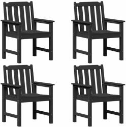 vidaXL Kerti Étkezőszék 4 db Fekete 65.5x55.5x88Cm Műanyag
