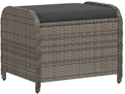 vidaXL Szürke Polyrattan Kerti Szék Párnával 58x46x46 cm