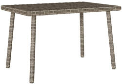 vidaXL Téglalap Szürke Polyrattan Kerti Dohányzóasztal 60x40x37cm