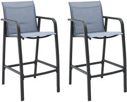 vidaXL 2 db Szürke Textilén Kerti Bárszék