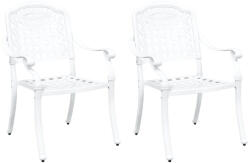 vidaXL Kerti Székek 2 db Fehér Öntött Alumínium