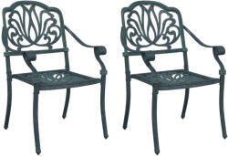 vidaXL 2 db Zöld Öntött Alumínium Kerti Szék