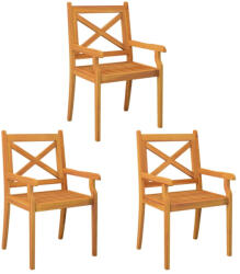 vidaXL 3 db Tömör Akácfa Kültéri Étkezőszék