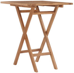 vidaXL Összecsukható Tömör Tíkfa Kerti Asztal 60 x 60 x 75 cm