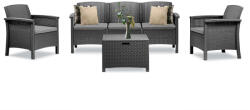 Leziter Set de mobilier de grădină Venus II cu 5 locuri, grafit (LBIV2GAR-GRA_LBIV3K-GRA)