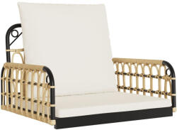 vidaXL Polirattan És Acél Hintaszék Párnákkal 63x58x39 cm