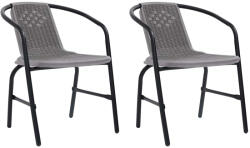 vidaXL 2 db Műanyag Rattan És Acél Kerti Szék 110 Kg