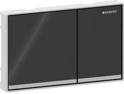 Geberit Omega 60 nyomólap 2 mennyiséges öblítéshez, falsík alatti, fekete, fényes, üveg csík (GE-115.081.SJ.1)