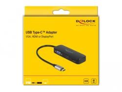 Delock USB Type-C adapter VGA / HDMI / DisplayPort 4K 60 Hz-hez (64156) (64156) - xupe