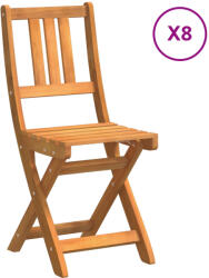 vidaXL Összecsukható Kerti Székek 8 db 36X46X86 cm Tömör Fa Akác