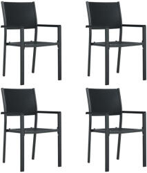 vidaXL 4 db Fekete Rattan Hatású Műanyag Kerti Szék