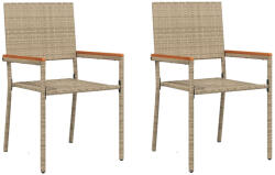 vidaXL Összecsukható Kerti Székek Párnákkal 2 db Bézs Poly Rattan