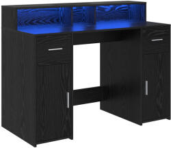 vidaXL Fekete Tölgy Íróasztal 120x55x91 cm Mérnöki Fa