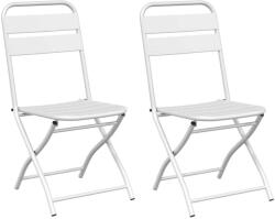 vidaXL Kerti Hajtható Szék 2 db Fehér 42x52x82Cm Porszórt Acél