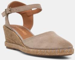 Verbenas espadrile cu wedges pentru femei, din piele întoarsă MALENA SERRAJE/TAN PPY2-OBD43G_80X (0601540785.PIEDRA)