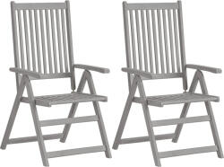 vidaXL 2 db Szürke Tömör Akácfa Kerti Fekvőszék