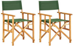vidaXL 2 db Zöld Tömör Akácfa Rendezői Szék