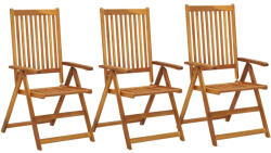 vidaXL 3 db Szürke Tömör Akácfa Kerti Fekvőszék