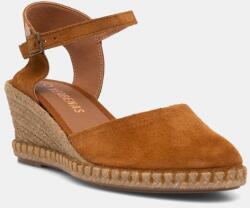 Verbenas espadrile wedges pentru femei, din piele întoarsă MALENA SERRAJE/TAN PPY2-OBD43H_88X (0601540785.SETTER)