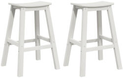 vidaXL Bárszékek 2 db Fehér Hdpe