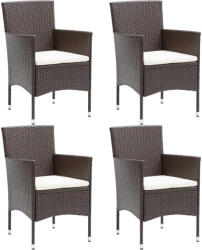 vidaXL 4 db Barna Kerti Polyrattan Étkezőszék