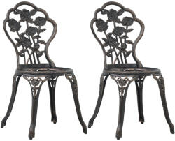 vidaXL 2 db Bronzszínű Öntött Alumínium Bisztrószék